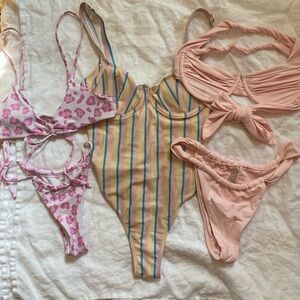 3 pack pink bikini set